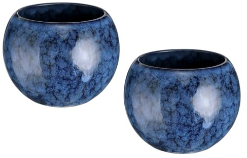 sourcing map Juego de 2 tazas de té de cerámica china japonesa de 5 onzas hechas a mano, juego de té Gong Fu de cerámica cambiada sin asa, taza de té pequeña para mate, té, café, vino, bebidas para el