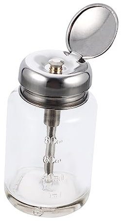 BELLIFFY Press Pumpflasche 100ml Aus Glas Leer Nachfüllbar Nagellackentferner Vorratsbehälter Für Maniküre Und Makeup Zuhause