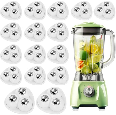 16 Stücke Möbelrollen Klein,Self Adhesive Caster Wheels 360-Grad-Drehung Schwenkbare Lenkrollen Geräuschlos Kugelrollen,für Küchengeräte Mülleimer Aufbewahrungsbox (Weiße Stahlkugeln)