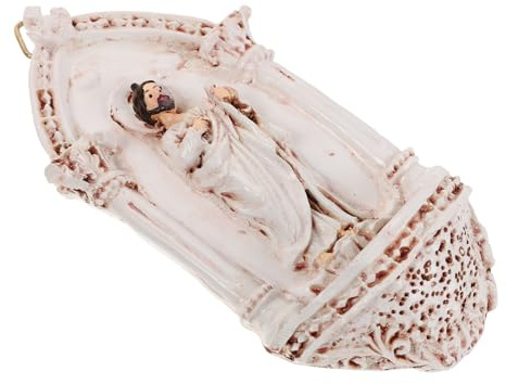 Cabilock Statue mit Multifunktionalem Weihwasserbecken aus Kunstharz Herz Jesu Weiße Leicht zu Reinigen als Spirituelle Dekoration für Büro und Zuhause