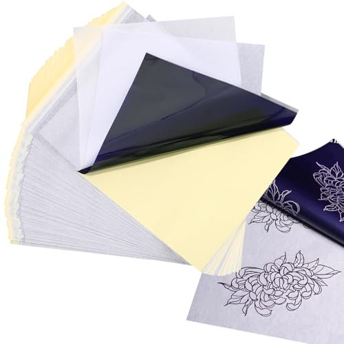 LEAZZLE 40 Blatt Tattoo Transferpapier, A4 Tattoo Stencil Papier, Tattoo Papier Für Den Kommerziellen und Persönlichen Gebrauch, Geeignet für Tattoo Dekoration