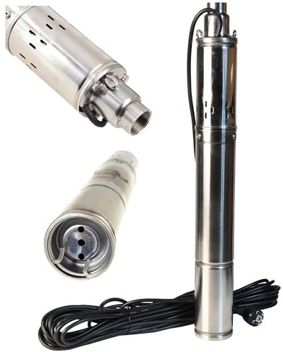 Pompa d'Acqua Sommergibile 3 DEEP 1920 l/h (550 W, 1920 l/h, Prevalenza Max. 90 m) - Pompa Sommersa per Pozzi - Pompa per Acqua in Acciaio Inox - Usage per Piscina Giardino Orto