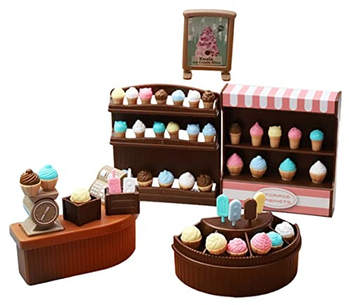 Yardwe Miniatur Kuchenregal Puppenhaus Dekoration Realistisch Gestaltetes Miniatur Eiscafé Für DIY Projekte Und Geschenkideen Für Junge Mädchen