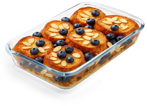 APOMOONS Teglia Forno Rettangolare, Pirofila da Forno in Vetro, per Lasagne, Teglia per Arrosti Trasparente(1.5L)