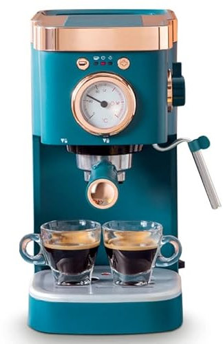 Cafetera eléctrica con Espuma de Leche y Capuchino (Color: Azul, tamaño: 160 x 383 x 311 mm)