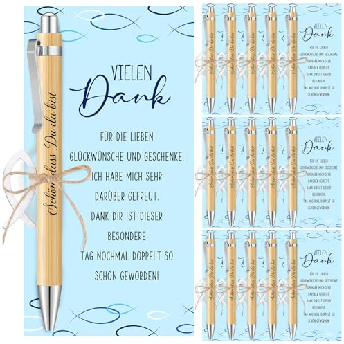 BOFUNX Gastgeschenke Taufe - 20pcs Schön dass du da bist Kugelschreiber Stifte mit Dankeskarte Gastgeschenke Kommunion Dankeschön Geschenk für Taufe Firmung Kommunion Konfirmation Geburtstag