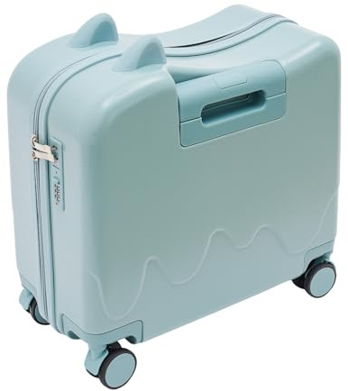 DCSYOG Barnväska hårt skal handbagage, hardside ride on barnbagage med 4 hjul för flickor och pojkar, 37 l handbagage, resväska med lösenordslås, blå, modern