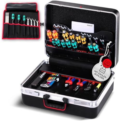 PARAT CLASSIC KingSize CP-7 Safe | Werkzeugkoffer leer mit CP-7 Halterungen | Inkl. BASIC Roll-Up Case 8 | Werkzeugkoffer für 60 Werkzeuge | Werkzeugbox mit Bodenschale & Dokumentenfach