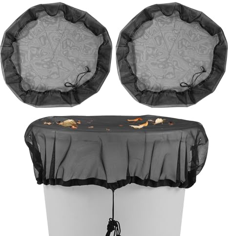 2 Pack Rain Barrel Cover 37 In Rain Barrel Screen Netting with Drawstring Water Collection Bucket Mesh Cover to Keep Leaves Debris Small Objects Out