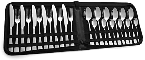 OVLIIYWZY Vaisselle 24 pièces Ensemble de Couverts dorés en Acier Inoxydable Ensemble de Couverts en argenterie Couverts de Cuisine Fourchette Couteau à Steak cuillère à