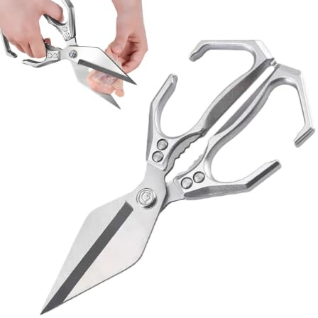 Hiemible Tijeras De Cocina | Tijeras para Cocinar para Cocina - Utensilios Culinarios De Acero Inoxidable Para Cortar Huesos Pescado Carne Pollo Mariscos Verduras