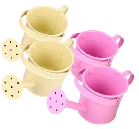 Toyvian 4 Pièces Arrosoirs Métalliques pour Garçon Fille Pots Robustes pour Jardinage Arrosage Précis Intérieur et Extérieur et Colorés pour Éveil Jardinier Junior