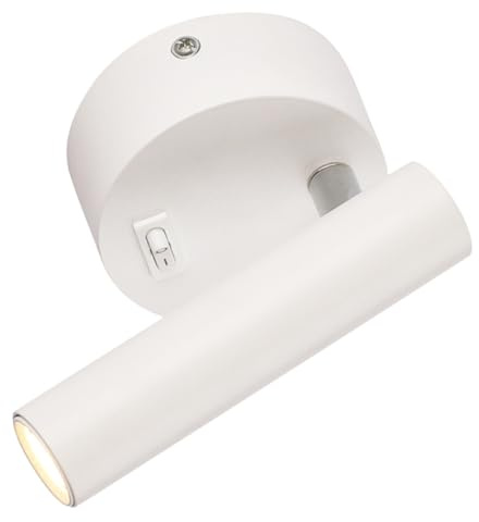 Hoement Lámpara de Pared Moderna para Lectura Luz LED de Cabecera Blanca Diseño Sencillo y Elegante Iluminación para Dormitorio y Sala Montaje Mural Fácil