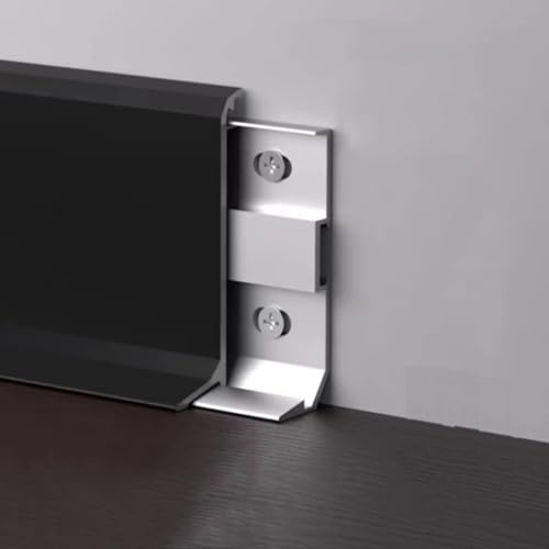 Badezimmer-Sockelleiste aus Aluminium, matt, schwarz, 125 cm, 2 Stück, Metall-Sockelleiste, einfache Installation und Reinigung, perfekt für moderne Wohnkultur und Innenrenovierung (40 mm)