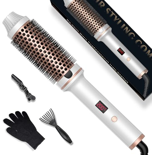 UMIGA Thermal Brush, 38mm Ionic Thermal Brushes, Double PTC Round Brush Heated Curling Iron Temp 120-200°C, Heat Brushs, Volumative Therma Brushes, Create Root Volume & Loose Curls