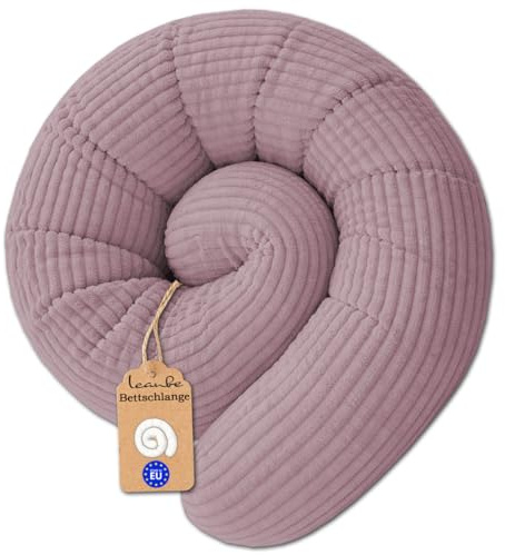 Leanbe Bettschlange Stillkissen, Weiche Bettrolle, Seitenschläferkissen, Vielseitiges Lagerungskissen für Erwachsene Cord (Lila, 150 cm)