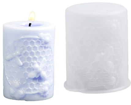 Stampo per candela in silicone riutilizzabile con disegni in rilievo, facile rimozione per regali fatti a mano, cottura, stampo in silicone multiuso