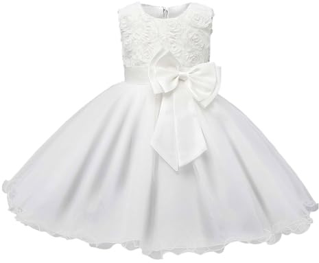Générique Robe Fille Cérémonie Mariage Princesse sans Manches Coton Été Fleurie Chic Enfant Baptême Soirée Anniversaire Look Royal A216