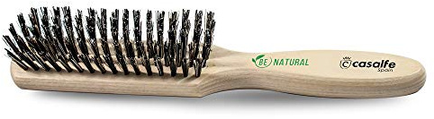 Cepillo de madera con cerda jabalí - rectangular, ¡ideal para pelo fino, corto o media melena! Para Adultos unisex, hombres y mujeres