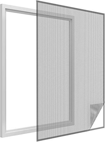EASY LIFE Easy Life Moskitonetzstoff für Türen und Fenster Basic aus Polyester – Klebebefestigungsband inklusive, kein Bohren nötig, Farbe:Anthrazit, Größe:150 x 180 cm