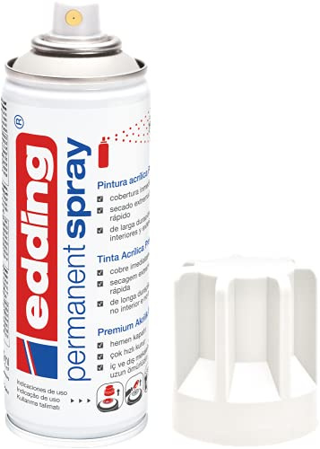 Edding 5200-922 - Spray Permanente de Pintura Acrílica - 200 ml - Blanco tráfico mate