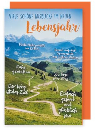 AvanCarte Wandern Geburtstag Karte Grußkarte Berge Alpen 16x11cm