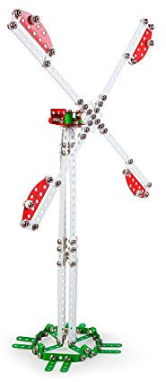 A ALEXANDER 1908 Constructor PRO Windrad 5 in 1 Metall Bausatz Set, 430 Teile Metallbaukasten, Metallbausatz mit XXL Windturbine und Kunststoff Elementen, Konstruktionsspielzeug für Kinder ab 8 Jahren