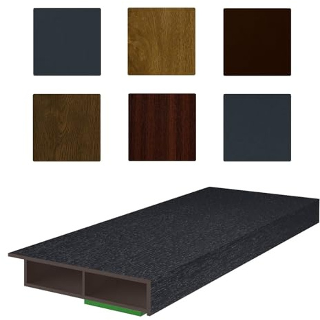 NOBILY Fenster/PVC Deckleiste, 40mm Breite x 7mm Höhe, selbstklebend, Hohlkammerleiste mit Überstand für Wandabschluss inkl. Schaumklebeband, jede Leiste 1950mm, Flachleiste,Farbe Anthrazitgrau glatt