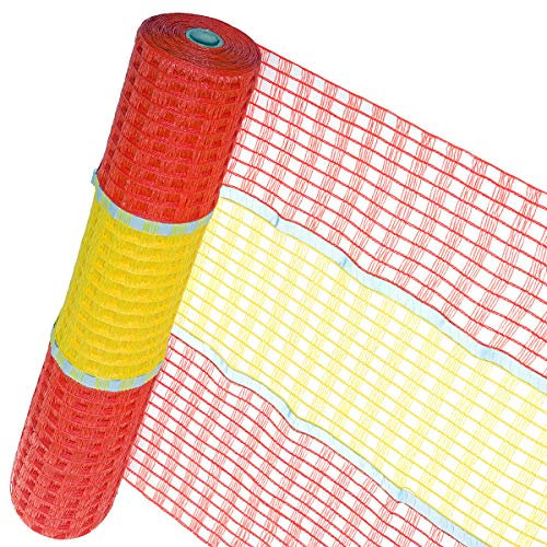 HaGa® Absperrzaun Warnzaun reflektierend 0,9m Höhe x 50m Länge 50mm Masche