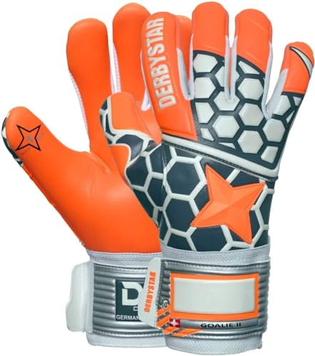 Derbystar Unisex Goalie II Handschuhe, orange Gruen Weiss, 9.5, 2525095000