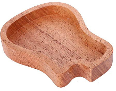Caja de púas de guitarra de caoba, soporte de púas de guitarra Caja de almacenamiento de forma de guitarra para guitarra Plectro y almacenamiento de artículos pequeños