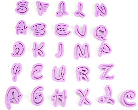 Nikou Stampo per biscotti - 26 pezzi Lettera Alfabeto Biscotto B-iscuit Taglierina Fondente Stampo per decorazione torta Riutilizzabile Bakeware Velocità di formatura rapida