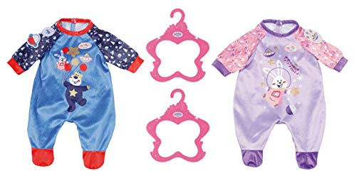 BABY Born Zapf Creation 831090 Happy Birthday Strampler- Puppenstrampler in blau rot oder rosa lila, kuschliger Einteiler für 43 cm Puppen mit kosmischen Motiven, Farbe Nicht wählbar, 1 Stück