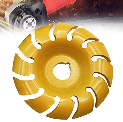 Winkelschleifer Holz Schlitzscheibe16 mm - Flex Holzschnitzscheibe Frässcheibe für Schleifscheibe 12 Zähne Polierformscheibe Schleifen Schnitzen Formung,Gold,65mm