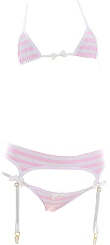 Singuyun sexig mikrobikini för kvinnor, anime bikini, cosplay, underkläder, kawaii bh och trosa, set söt, 204 rosa, en storlek, 204 rosa, one size