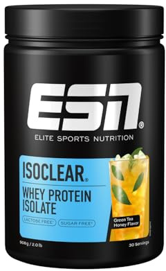 ESN Isoclear Proteine Isolate del Siero di Latte in Polvere, Té verte al gusto di miele, 908 g, Proteinlimo con gusto delizioso alla frutta, siero di latte chiaro - made in Germany