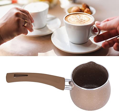 Milk Pan, 8cm Small Non-Stick Milk Pan with Pouring Lip, Single Handle Aluminum Alloy Milk Saucepan for Coffee Butter Chocolate, Easy to Cook and Clean