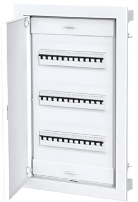 Centralino ad incasso con porta metallica, per cartongesso, 36+6 (3x12) moduli, bianco, IP40 - Elettrocanali EC63636