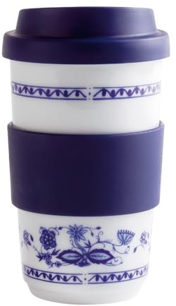 KAHLA fillit Becher 0,40 l Zwiebelmuster| To Go Becher mit Zwiebelmuster aus Porzellan
