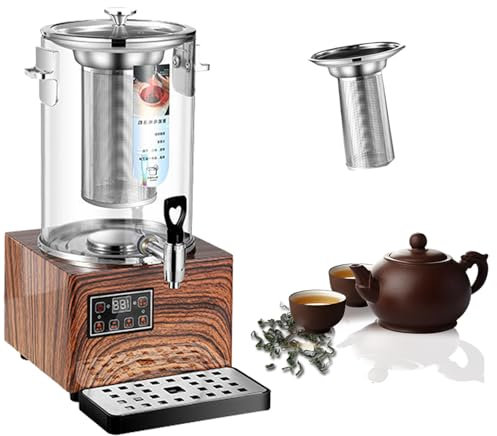Machine À Thé Chaud, Seau À Thé Électrique Transparent Intelligent Commercial, avec Base de Contrôle Intelligente Et Commande À Un Bouton, Théière À Eau Bouillante de 10 L,utilisation À la Maison Et A