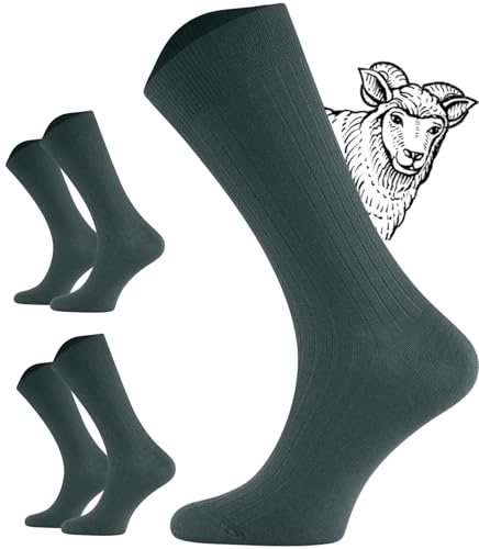 TODO 2 pares de calcetines diabéticos Merino sin cintura elástica extraanchos, lana medicinal, diabéticos, calcetines para hombre y mujer, verde, 43-46