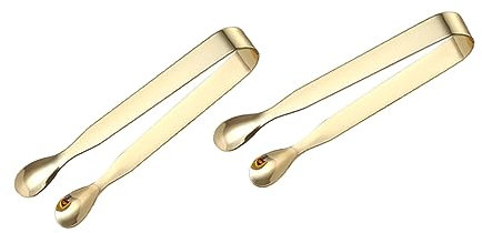 OKUMEYR 2stücke Edelstahlzange Für Eiswürfel Handtuchclip Restaurantzange Lebensmittelzange Gold