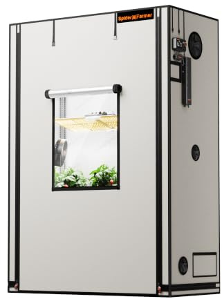 Spider Farmer Pro Growzelt 140x70x200 cm für Indoor-Pflanzenanbau | Roll-up-Tür mit Schnalle, großes transparentes Sichtfenster, Controller-Halterung, Haken für Stromleiste für SF4000 G4500