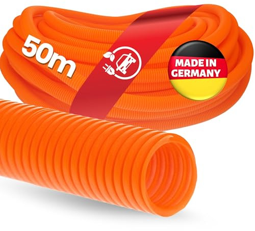 Kalitec 50m Flexrör NW 8,5, Orange Oslitsat Kabelskyddsrör i PPmod
