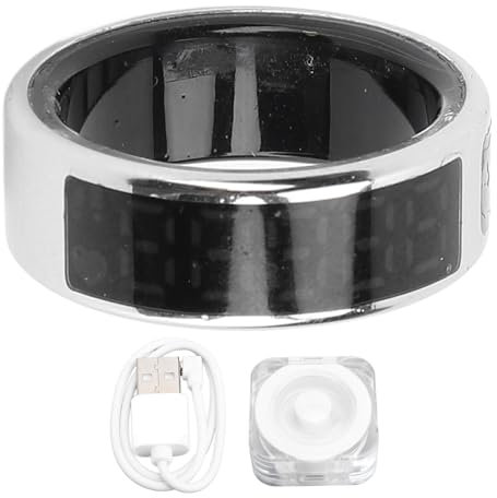 Gesundheitsringe für Damen und Herren, Fitness-Tracker mit Herzfrequenz, Schlaf-Tracker, Schritt-Tracker, Keine Abonnementgebühr, IP68 Wasserdichter Smart Ring für I Phone und (9)