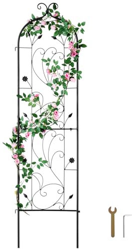 VEVOR Traliccio da Giardino Rampicanti per Piante Fiori in Metallo Antiruggine, Supporto per Traliccio per Rose Rampicanti da Esterno, Traliccio Decorativo per Clematide Alta per Cortili 38 x 152 cm