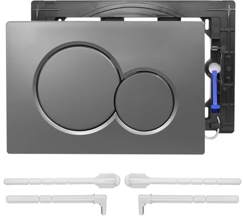 Betätigungsplatte Drückerplatte, Drückerplatte mit Einbaurahmen Chrom Kunststoff WC spülkasten Ersatzteile Modell Kompatibel mit GEBERIT SIGMA 01 (Sprühfarbe in Pistolengrau)