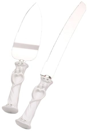 Wambere Kuchenschaufel-Set Personalisiert Tortenheber Tortenbesteck Hochzeit Tortenmesser Tortenbesteck Messer für Hochzeitstorte Cake Knife Hochzeitssouvenirs für Hochzeit Party Jubiläum,Weiß D