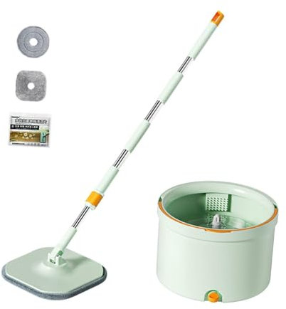 Sharplace Mop y Cubo de Cubo de Agua Limpia y Sucia Separador de Plano para Pisos de baldosas, Verde