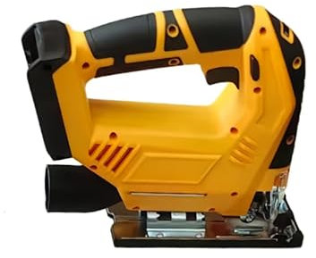 Akku Stichsäge kompatibel mit Dewalt 20V-Akku (ohne Akku), Elektrische Stichsäge mit 45° Fase, 6 Geschwindigkeiten, 4 Orbital, Staubschlauch, Führungslineal und 5 Stück Sägeblätter